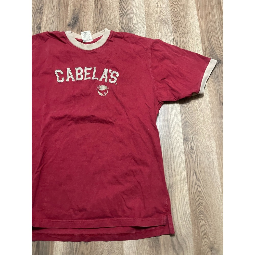 Cabela's Shirt, Men's Size Large, Red, Logo, Short Sleeve, Crew Neck - Picture 3 of 10